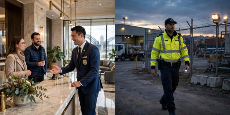 Concierge security officer and security guard compared
