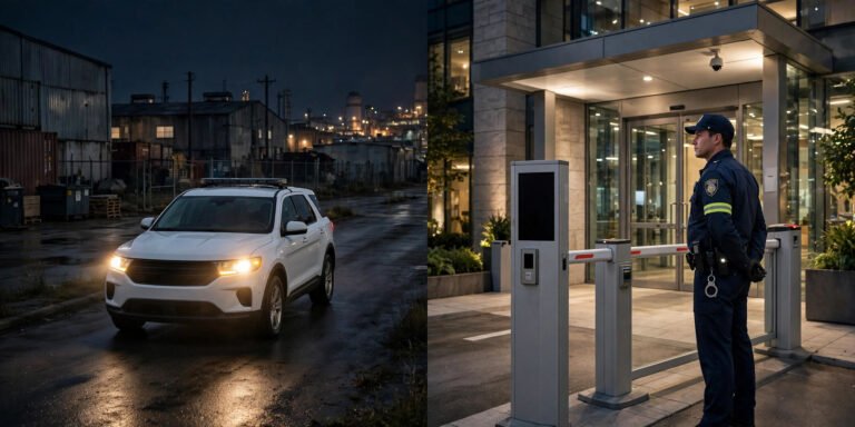Mobile security patrol car and static security guard compared